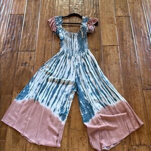 Tie-Dye Blue and Pink Women's Dress
